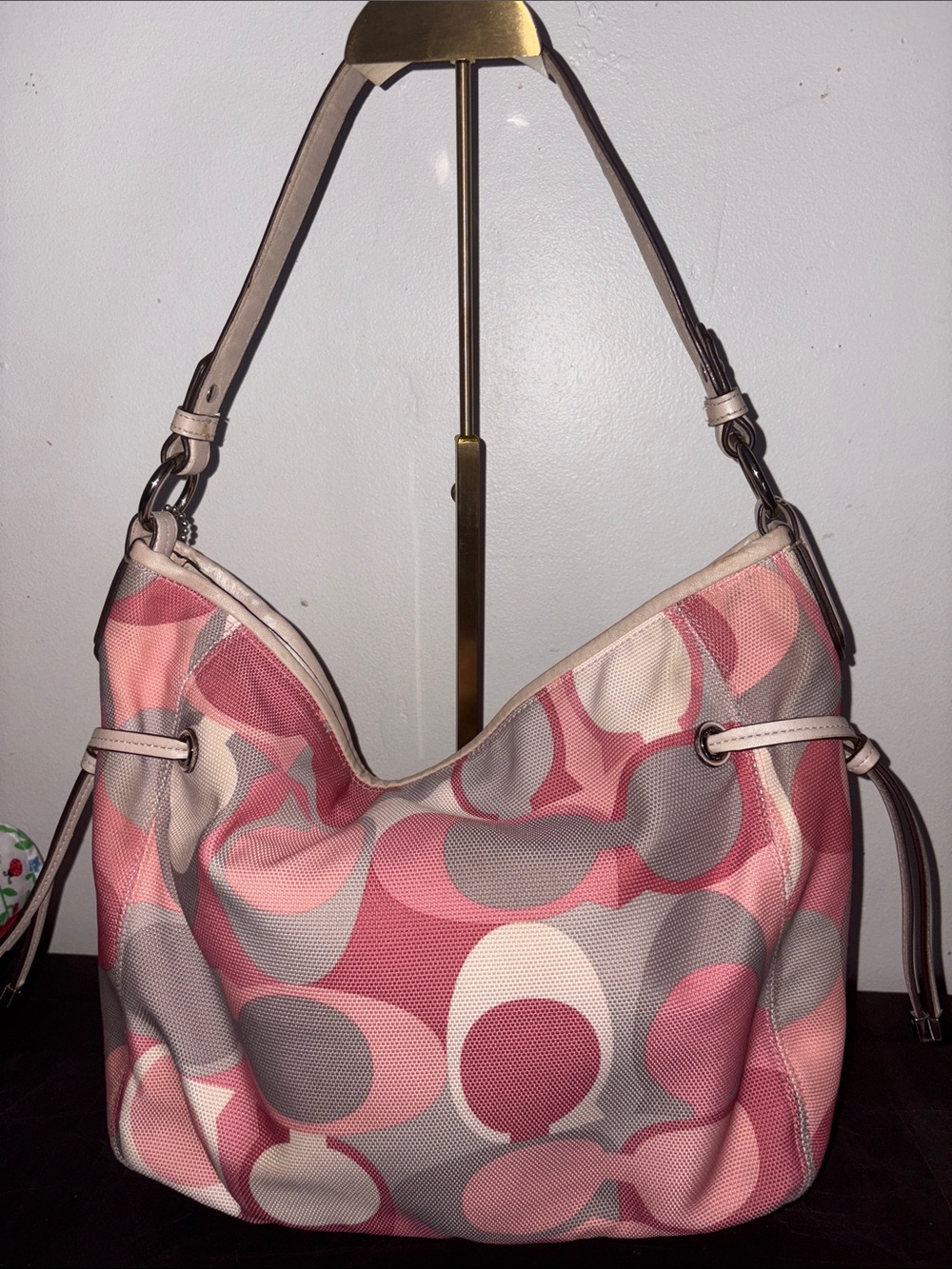 Coach Pink Multi Signature Shoulder Hobo - Picture 3 of 7